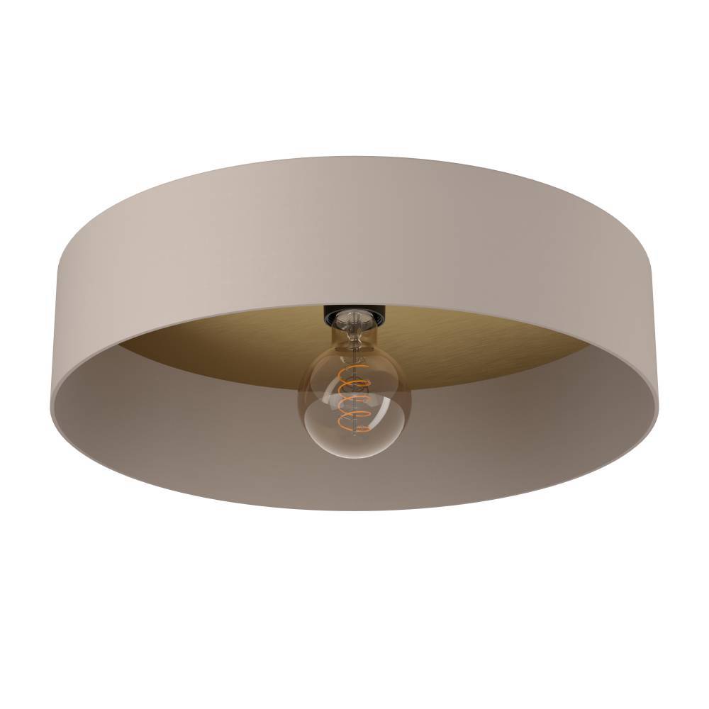 Duaia Ø42 Gris pardo plafón De Eglo - Impresi&oacute;n elegante y el interior de color dorado refleja la luz de una manera suave y c&aacute;lida.