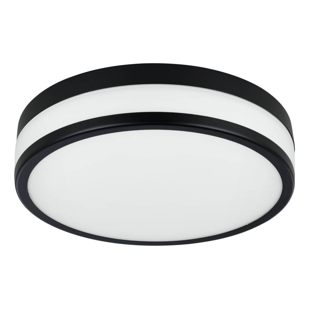 Led Palermo Ø30 Negro lámpara de baño De Eglo - El borde negro le da a la lámpara de techo un aspecto elegante y sobrio al tiempo que ayuda a distribuir una luz uniforme y agradable por toda la habitación.