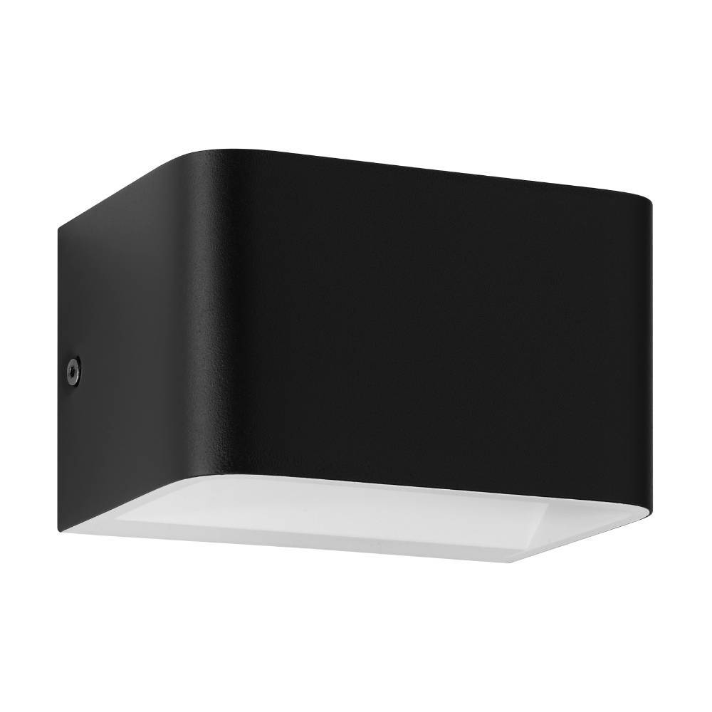 Sania 13cm Negro lámpara de pared De Eglo - Esta moderna l&aacute;mpara de pared en color negro ofrece un dise&ntilde;o minimalista y elegante que se adapta perfectamente a la mayor&iacute;a de estilos de interiores.