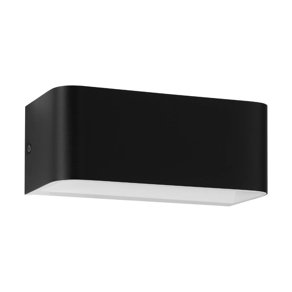 Sania 20cm Negro lámpara de pared De Eglo - Esta moderna l&aacute;mpara de pared en color negro ofrece un dise&ntilde;o minimalista y elegante que se adapta perfectamente a la mayor&iacute;a de estilos de interiores.