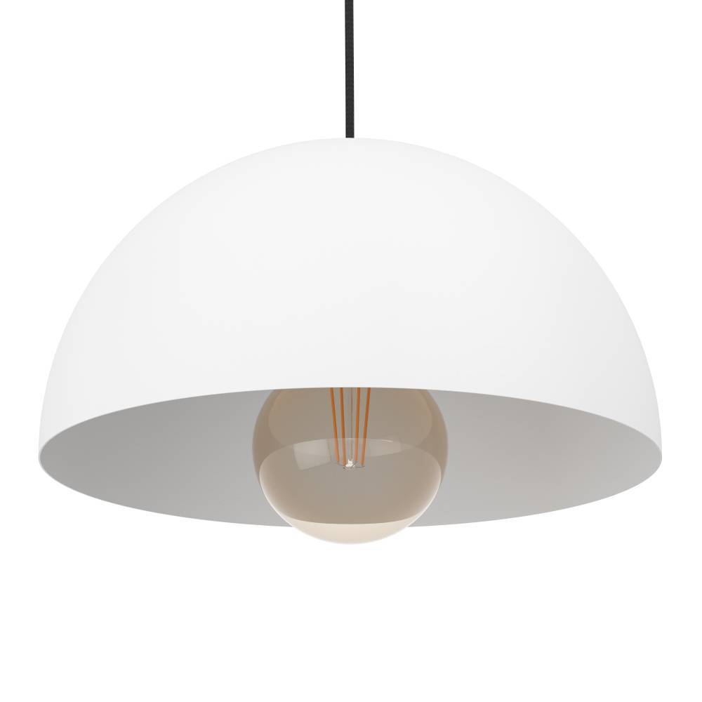 Gaetano Ø30 Blanco Lámpas de techo De Eglo - Esta lámpara colgante es ideal para mesas de comedor, encimeras de cocina o como elemento de iluminación único en salas de estar y dormitorios.