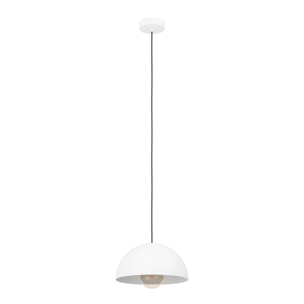 Gaetano Ø30 Blanco Lámpas de techo De Eglo - Esta lámpara colgante es ideal para mesas de comedor, encimeras de cocina o como elemento de iluminación único en salas de estar y dormitorios.