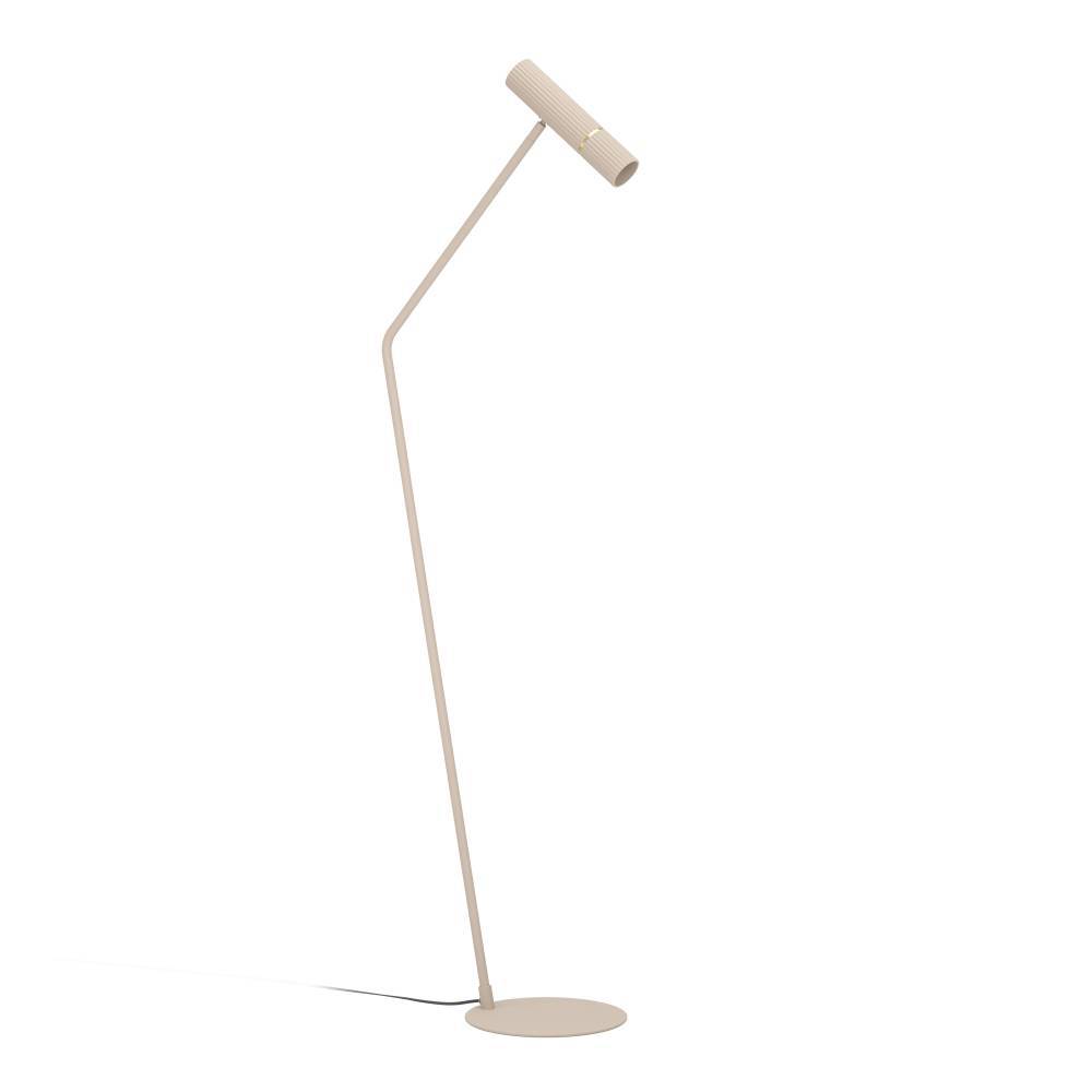 Caminia Beige lámpara de pie De Eglo - Con su forma delgada y cabezal de luz ajustable, es perfecto para crear una luz dirigida sobre un sofá, sillón o escritorio.