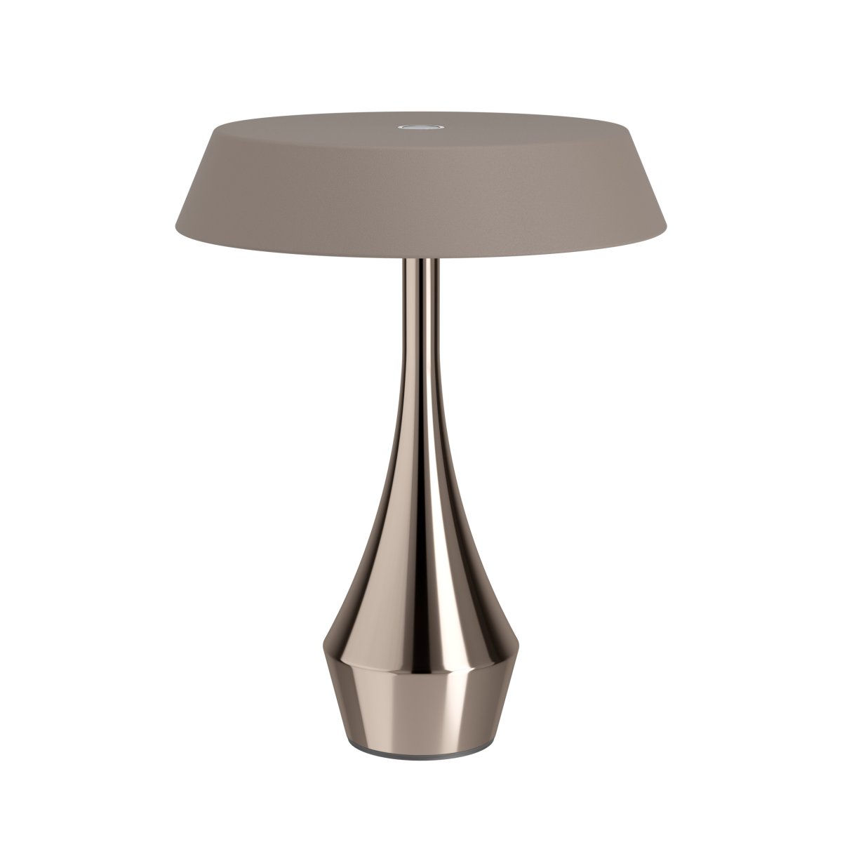 Turcio 20cm Bronce portátil De Eglo - Turcio es una lámpara portátil de metal con una base brillante de color bronce y una pantalla texturizada de color marrón oscuro.