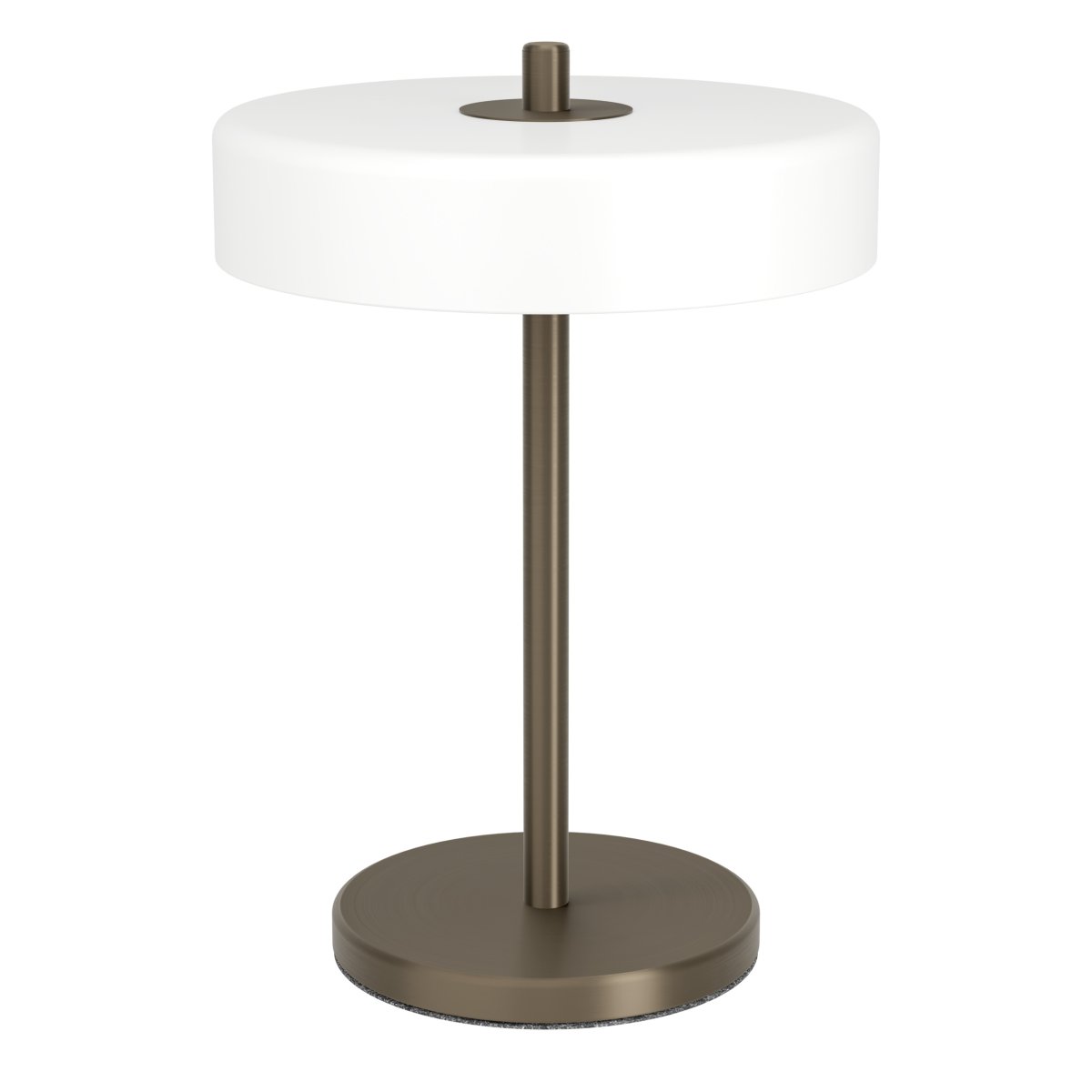 Salve 33cm Bronce lámpara de mesa De Eglo - La l&aacute;mpara de mesa Salve impresiona por su base de metal con efecto bronce y su pantalla redonda de cristal opalino, que le confieren un aspecto suave y agradable.