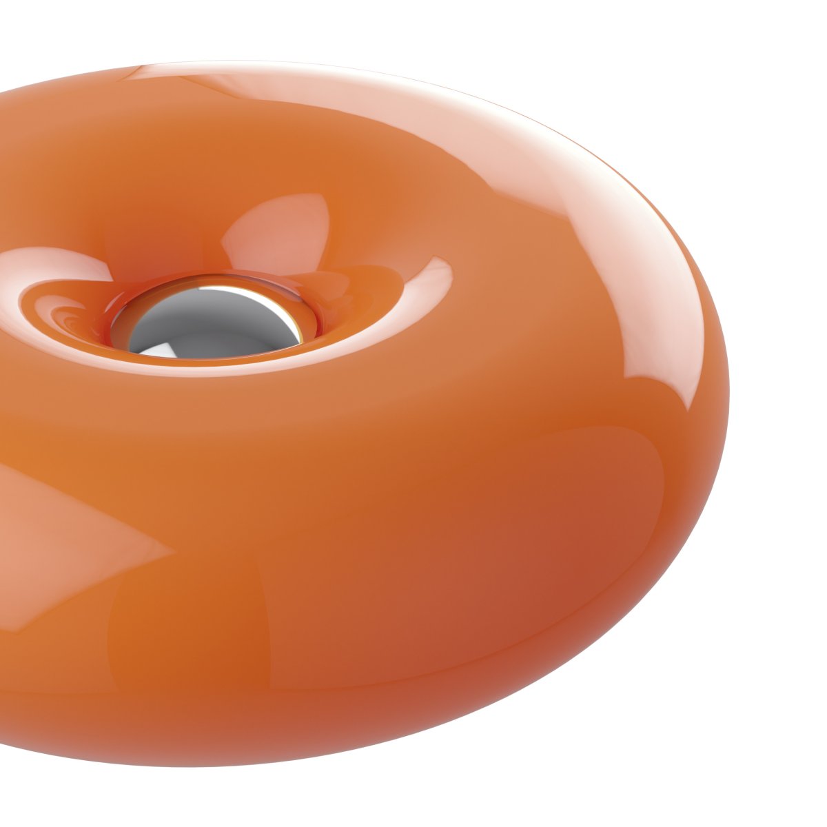 Basile 10cm Naranja lámpara de mesa De Eglo - Basile es una l&aacute;mpara decorativa de cristal naranja con detalles plateados y una forma suave y redondeada.