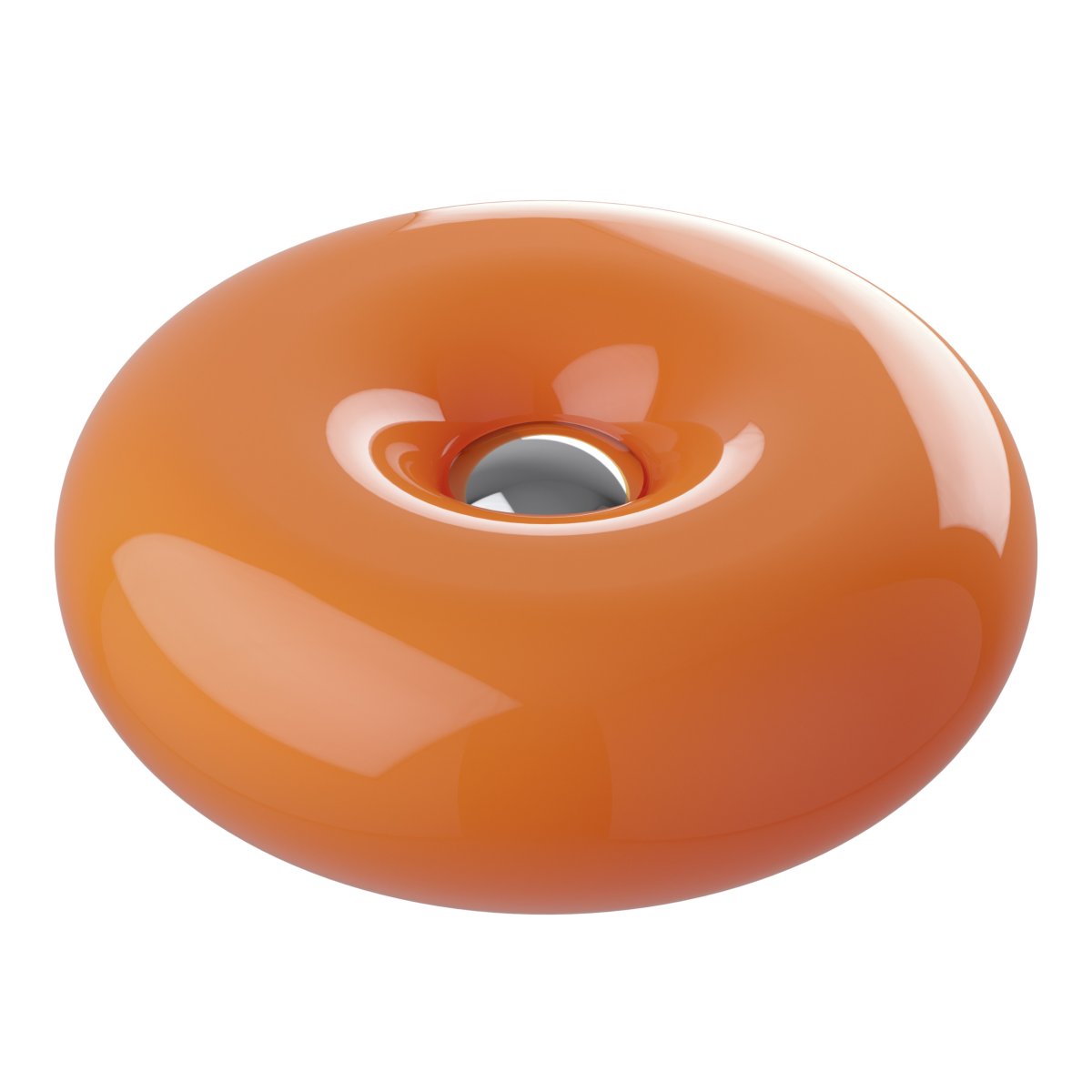 Basile 10cm Naranja lámpara de mesa De Eglo - Basile es una l&aacute;mpara decorativa de cristal naranja con detalles plateados y una forma suave y redondeada.