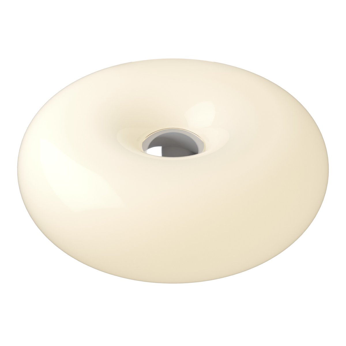 Basile 10cm Blanco lámpara de mesa De Eglo - Basile es una l&aacute;mpara decorativa de cristal blanco con detalles plateados y una forma suave y redondeada.