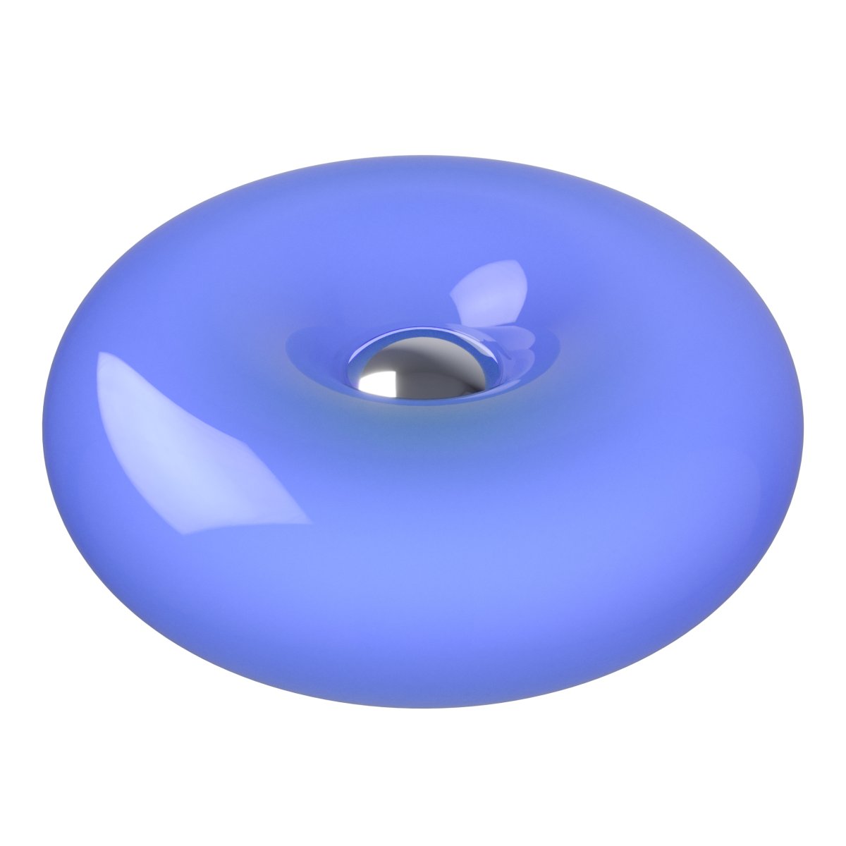 Basile 10cm Azul lámpara de mesa De Eglo - Basile es una lámpara decorativa de cristal azul con detalles plateados y una forma suave y redondeada.