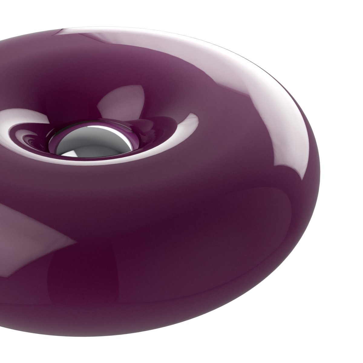 Basile 10cm Púrpura lámpara de mesa De Eglo - Basile es una lámpara decorativa de cristal violeta con detalles plateados y una forma suave y redondeada.