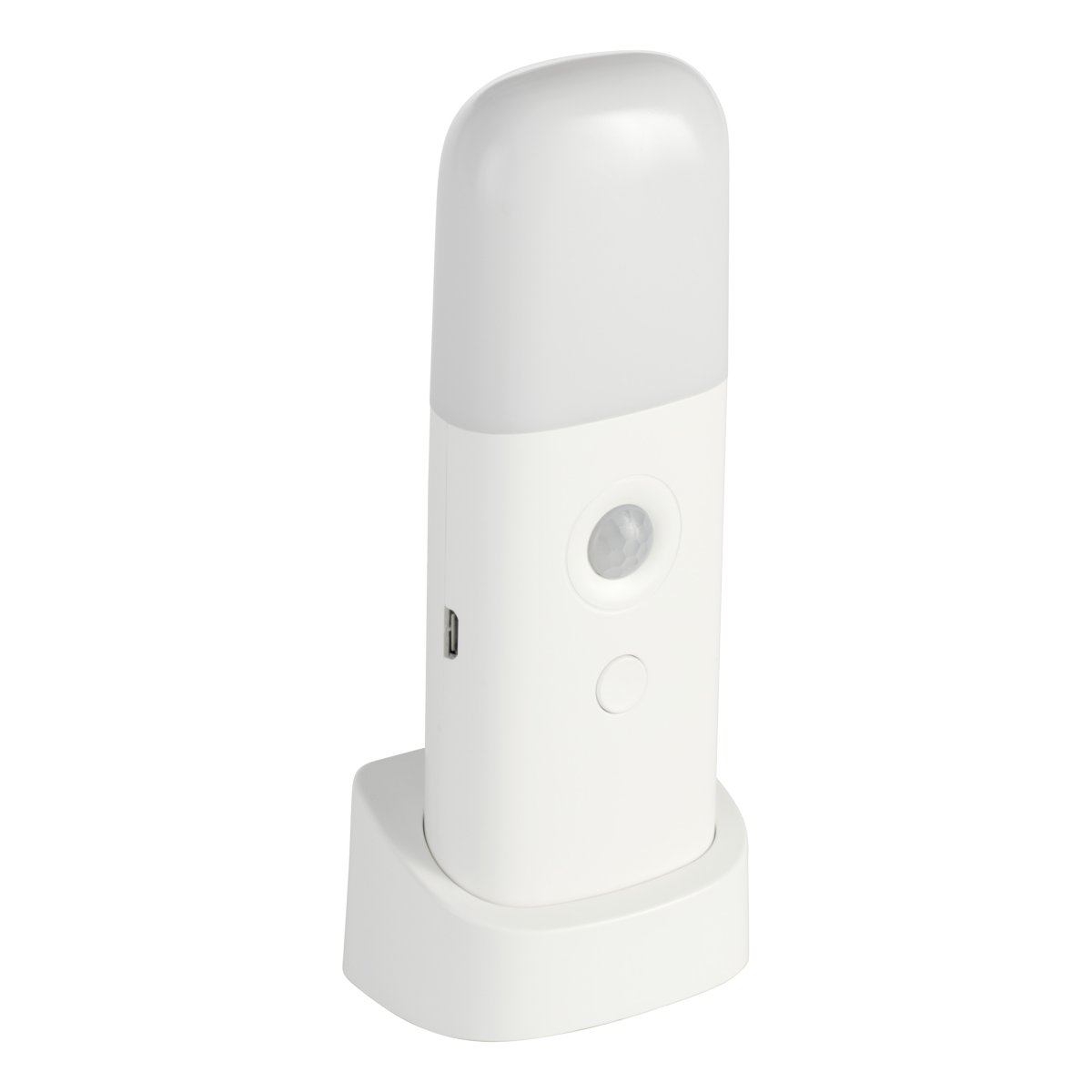 Merta Blanco portátil De Eglo - Merta cuenta con un sensor de movimiento y luz integrado, así como un interruptor de encendido/apagado de tres posiciones: ENCENDIDO, APAGADO y AUTOMÁTICO.
