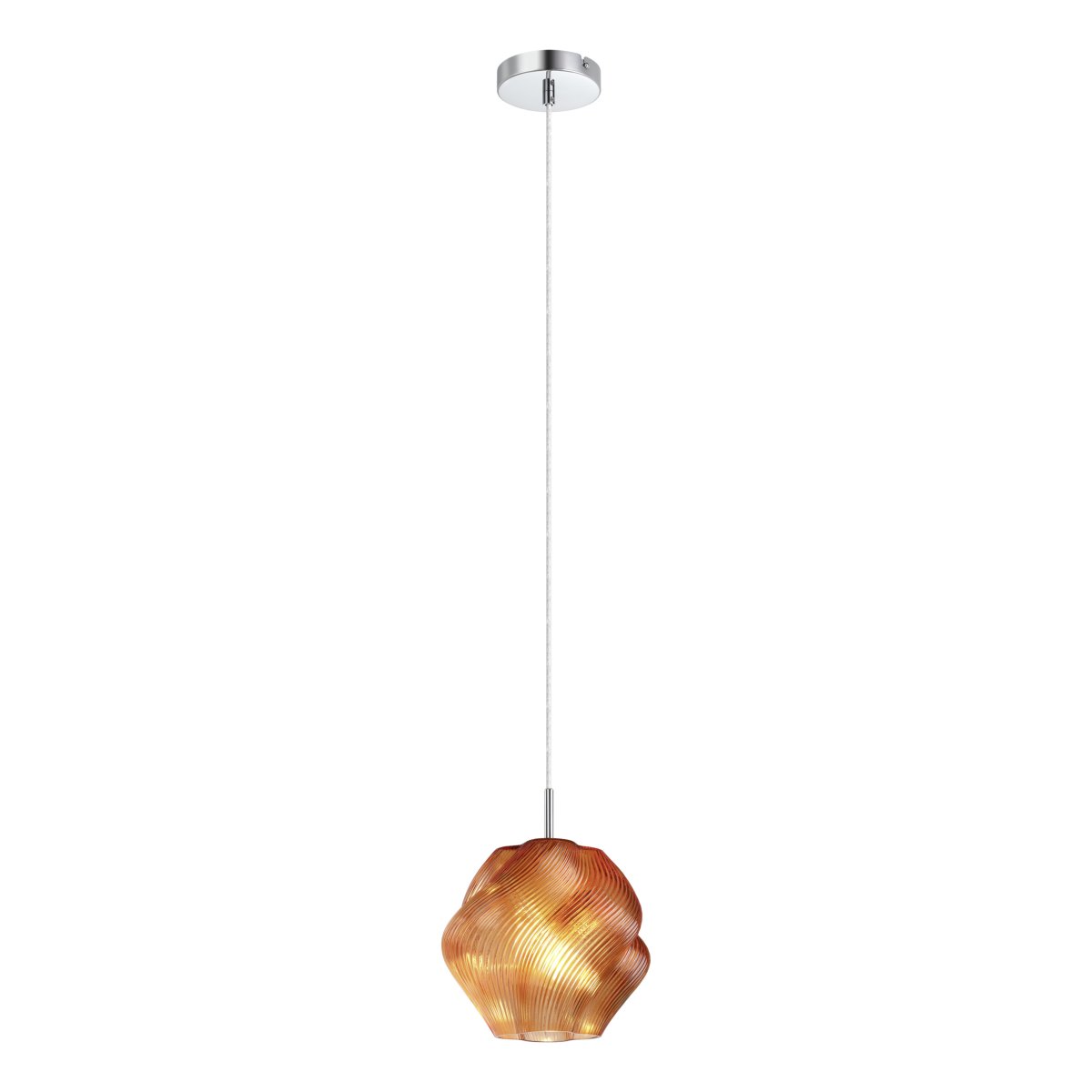 Vicenne Ø22 Naranja Lámpas de techo De Eglo - Vicenne es una lámpara colgante decorativa de cristal naranja con detalles cromados.