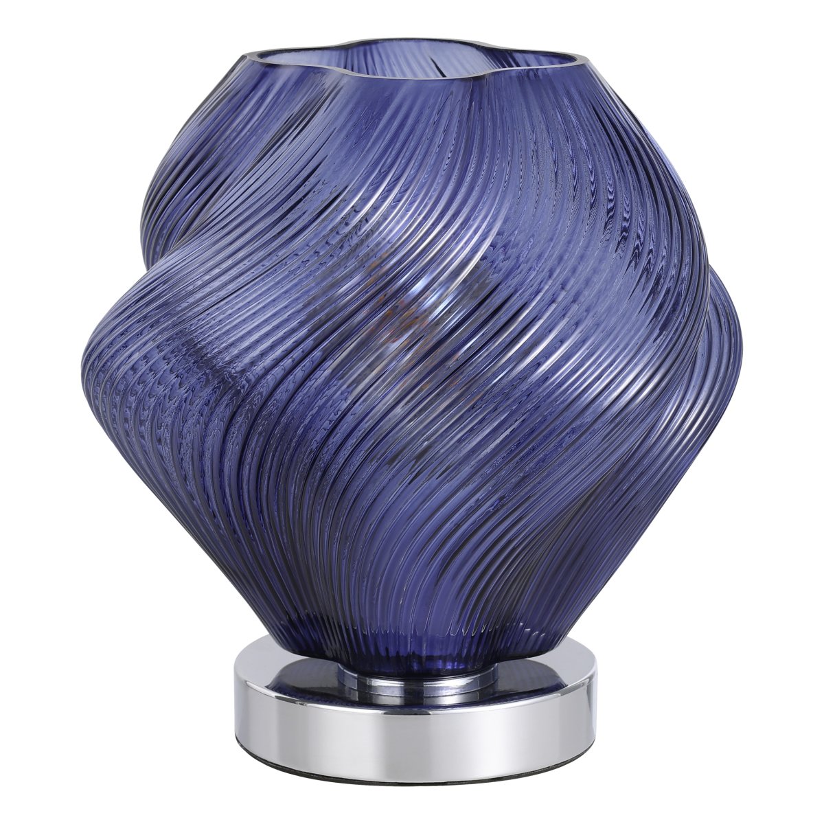 Vicenne 23cm Azul lámpara de mesa De Eglo - Vicenne es una lámpara colgante decorativa de cristal azul con detalles cromados.