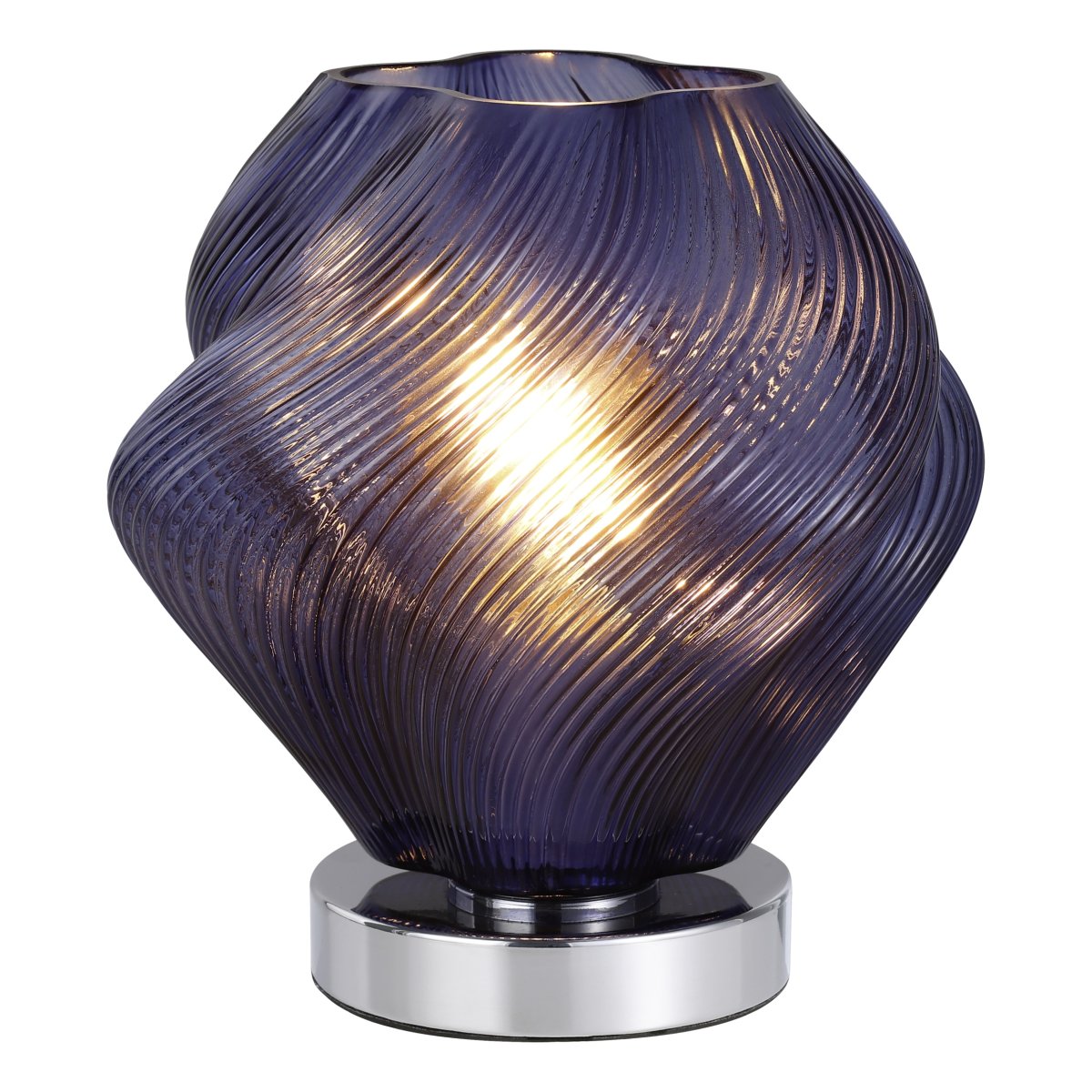 Vicenne 23cm Azul lámpara de mesa De Eglo - Vicenne es una lámpara colgante decorativa de cristal azul con detalles cromados.