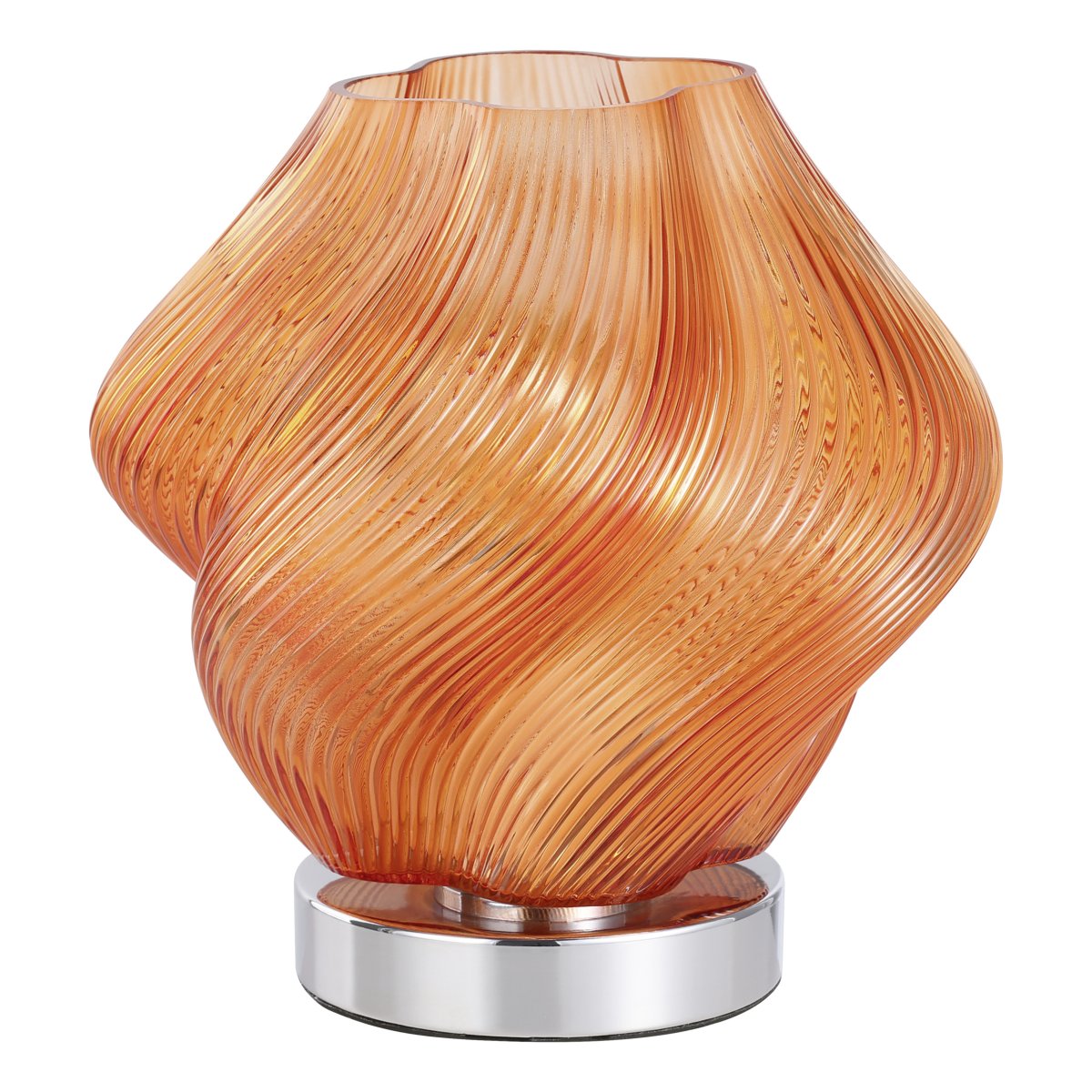 Vicenne 23cm Naranja lámpara de mesa De Eglo - Vicenne es una lámpara colgante decorativa de cristal naranja con detalles cromados.