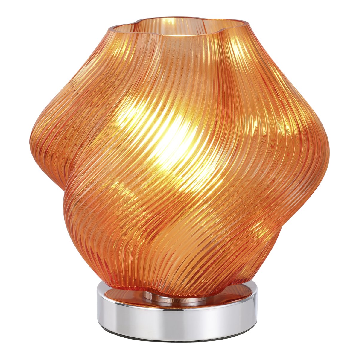 Vicenne 23cm Naranja lámpara de mesa De Eglo - Vicenne es una lámpara colgante decorativa de cristal naranja con detalles cromados.