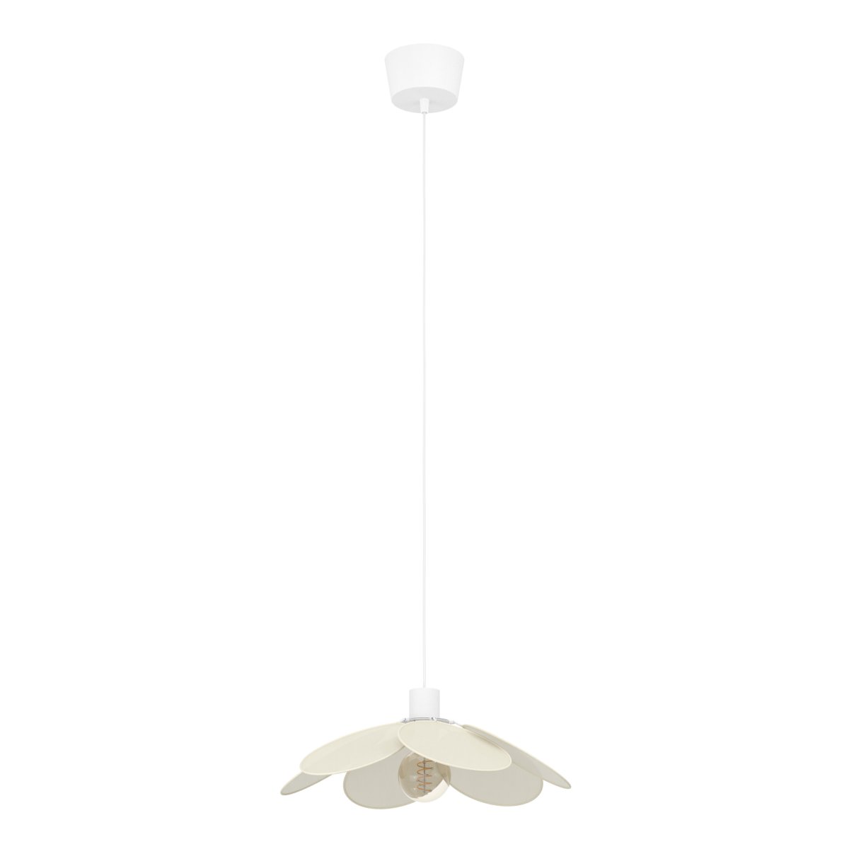 Binacua Ø40 Beige Lámpas de techo De Eglo - Binacua es una lámpara colgante decorativa con una pantalla en forma de flor, confeccionada en tela beige.