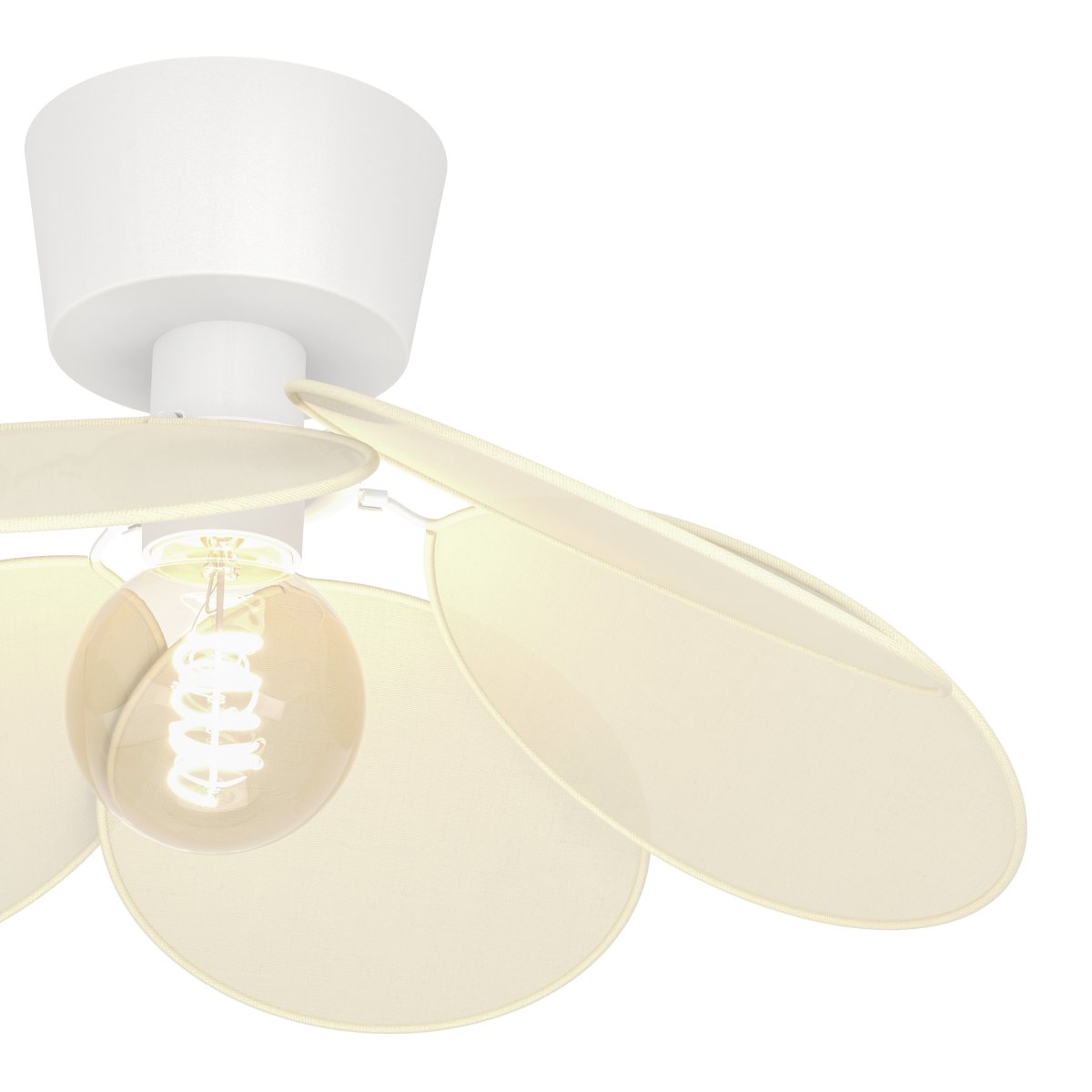 Binacua Ø45 Beige plafón De Eglo - Binacua es una lámpara de techo decorativa con una pantalla en forma de flor, confeccionada en tela beige.