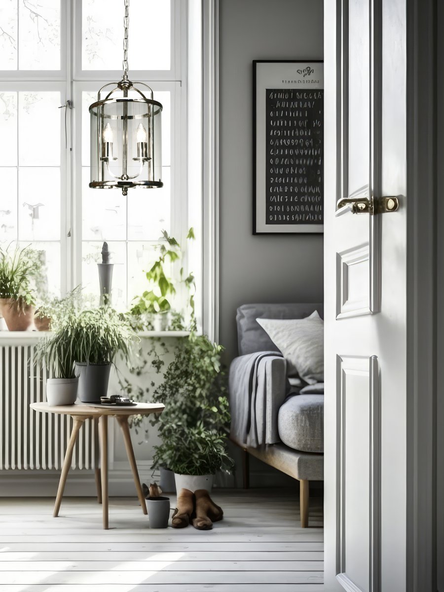 Budgie Ø23 Cromo Lámpas de techo De Aneta Lighting - Florón de techo en color metálico a juego con suspensión mediante gancho y abrazadera de conexión.