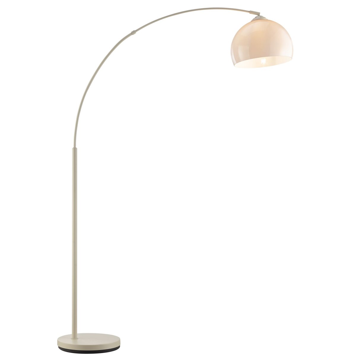 Vessa Beige lámpara de pie De Brilliant - La elegante l&aacute;mpara de pie Vessa, fabricada en metal beige con pantalla de pl&aacute;stico blanco, irradia una luz suave y elegante.