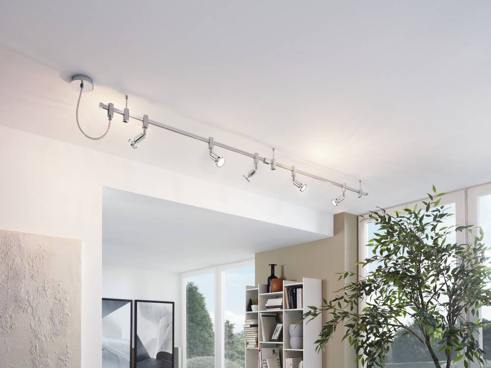 Vilanova 5 Aluminio foco de techo De Eglo - Perfecto para cocinas, oficinas en casa o para resaltar obras de arte y detalles interiores.