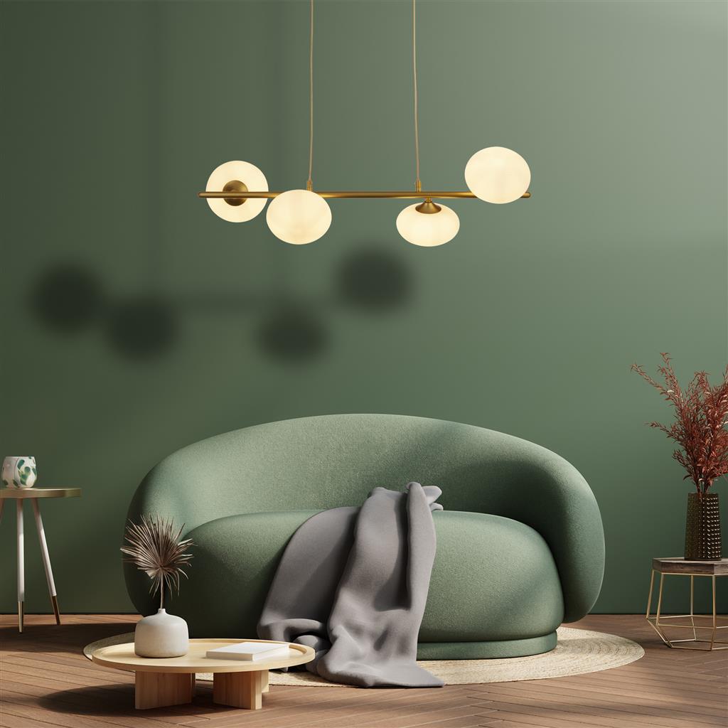 Pebble 76cm Oro Lámpas de techo De Searchlight - La l&aacute;mpara combina una forma decorativa con una iluminaci&oacute;n funcional y r&aacute;pidamente se convertir&aacute; en una de las favoritas de su hogar.