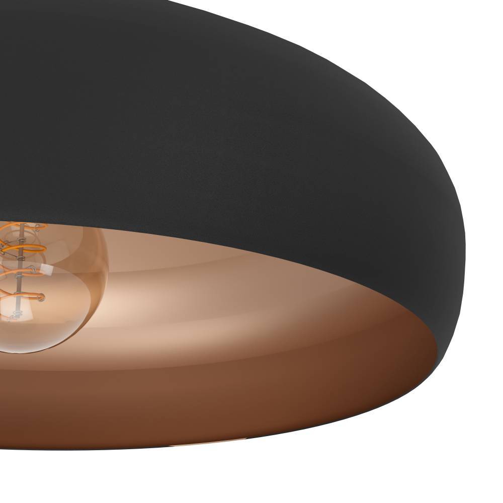 Mogano Ø40 Negro plafón De Eglo - El diseño minimalista hace que la lámpara se adapte fácilmente a diferentes estilos de interior y es una excelente opción para quienes buscan una solución de iluminación sutil pero elegante.