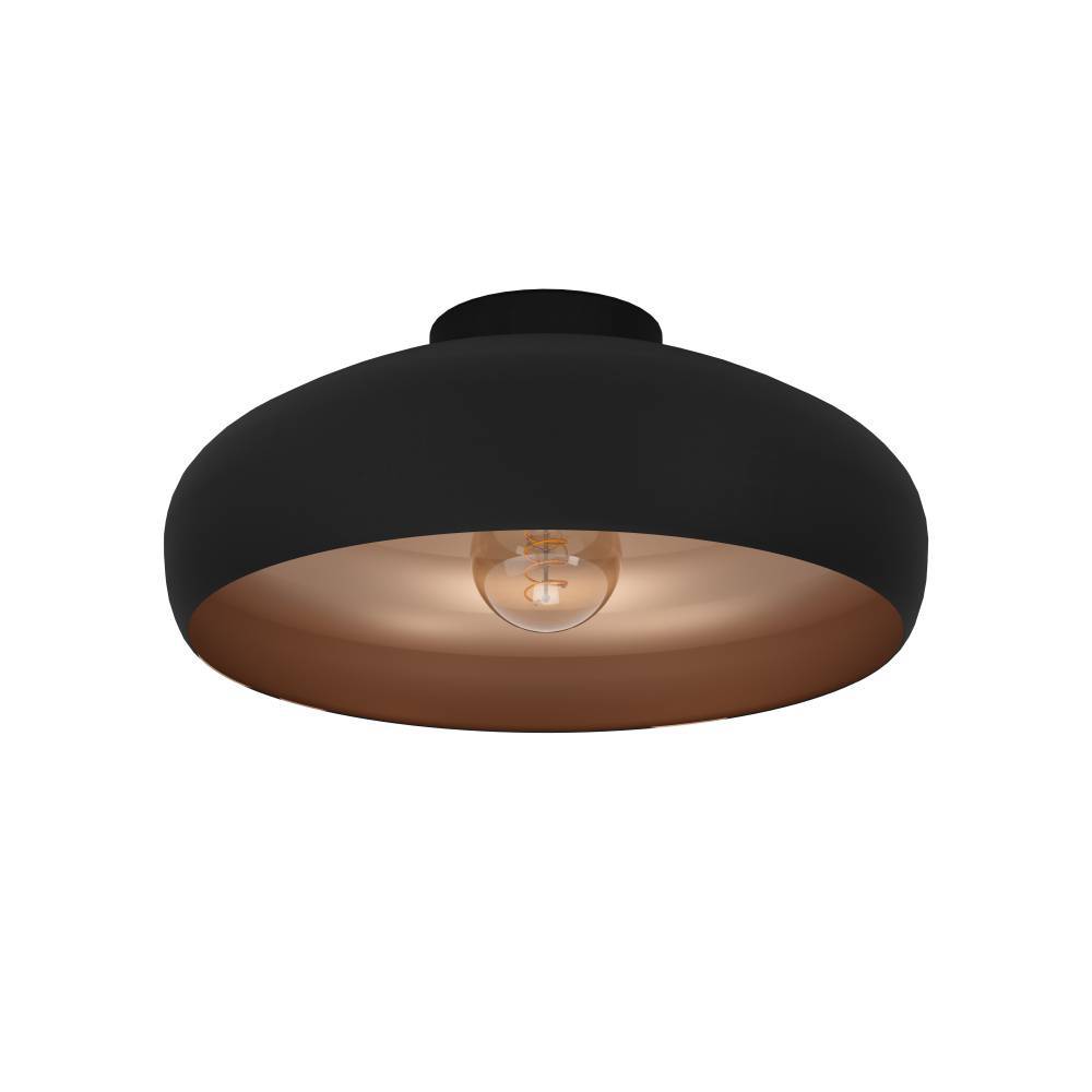 Mogano Ø40 Negro plafón De Eglo - El diseño minimalista hace que la lámpara se adapte fácilmente a diferentes estilos de interior y es una excelente opción para quienes buscan una solución de iluminación sutil pero elegante.