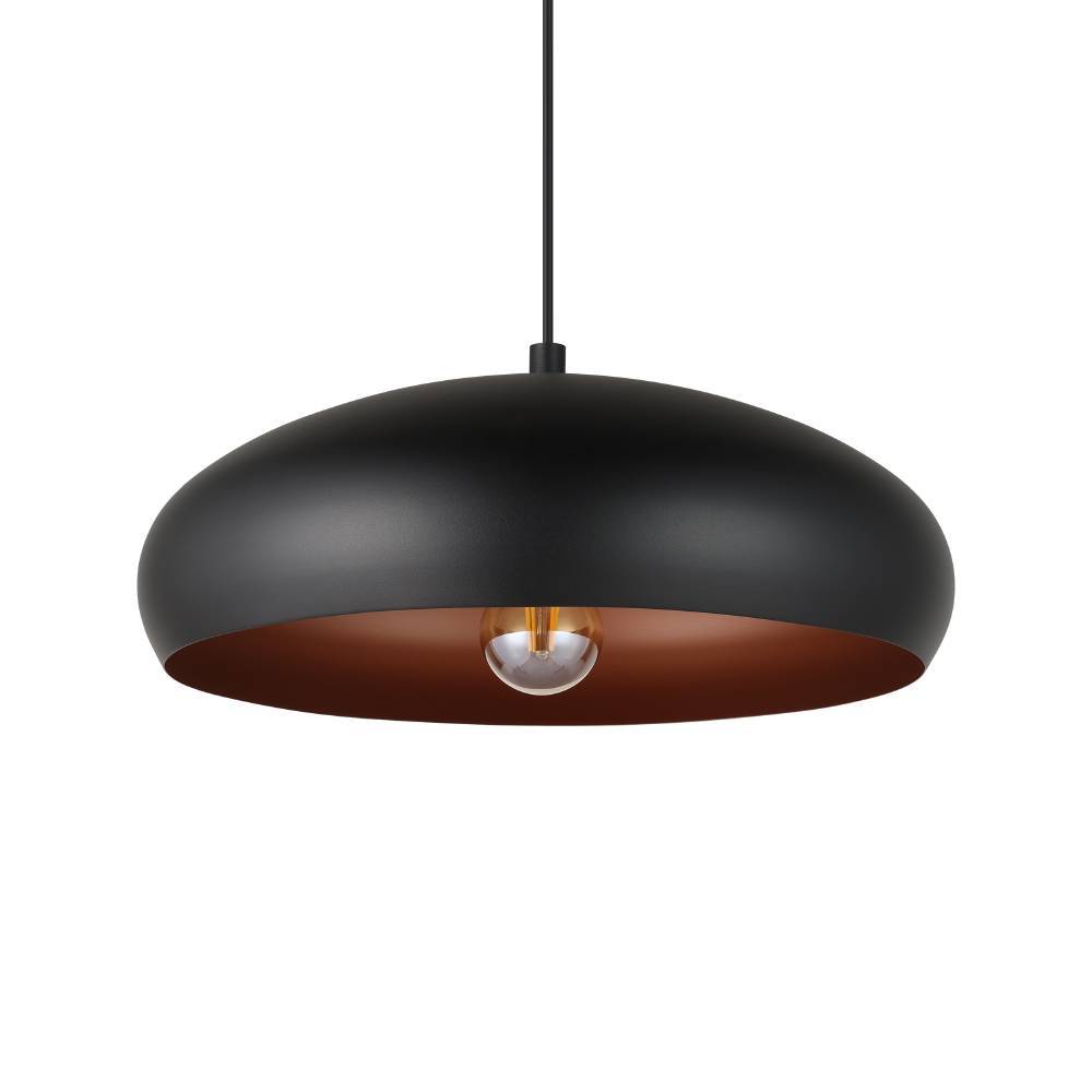 Mogano Ø40 Negro Lámpas de techo De Eglo - El dise&ntilde;o minimalista hace que la l&aacute;mpara se adapte f&aacute;cilmente a diferentes estilos de interior y es una excelente opci&oacute;n para quienes buscan una soluci&oacute;n de iluminaci&oacute;n sutil pero elegante.