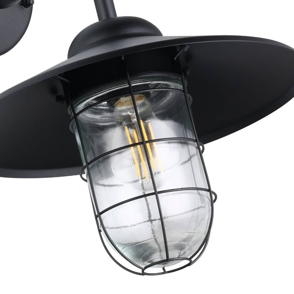 Melgoa Negro lámpara de exterior De Eglo - El diseño de inspiración retro de la lámpara la convierte en un complemento elegante para el hogar o el jardín, donde crea un ambiente rústico y encantador.