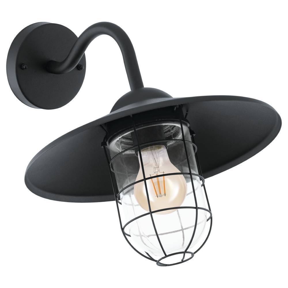 Melgoa Negro lámpara de exterior De Eglo - El diseño de inspiración retro de la lámpara la convierte en un complemento elegante para el hogar o el jardín, donde crea un ambiente rústico y encantador.