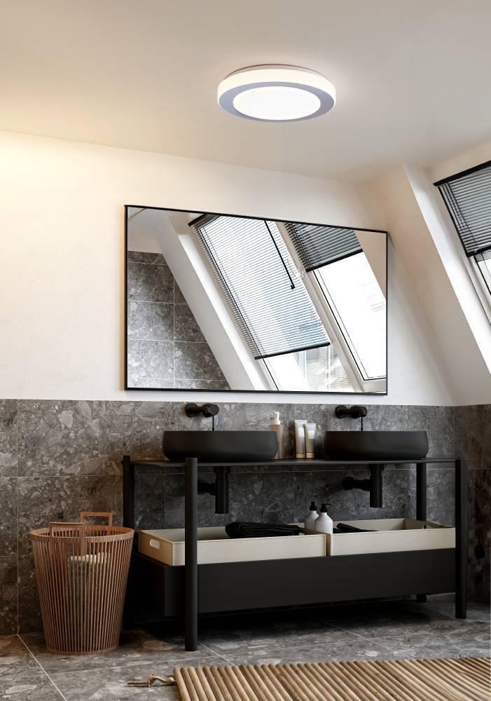 Led Carpi Ø38 Blanco lámpara de baño De Eglo - La lámpara de techo es ideal para habitaciones como baños, pasillos u otras áreas donde se necesita una fuente de luz discreta y elegante.