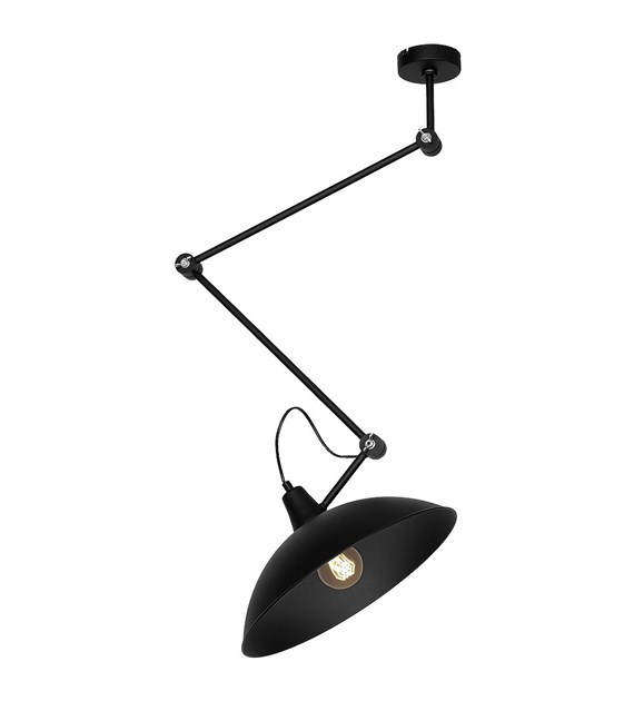 Melos Ø37 Negro Lámpas de techo De Artera - La l&aacute;mpara cuelga del techo mediante tres articulaciones y puede orientarse seg&uacute;n se desee.