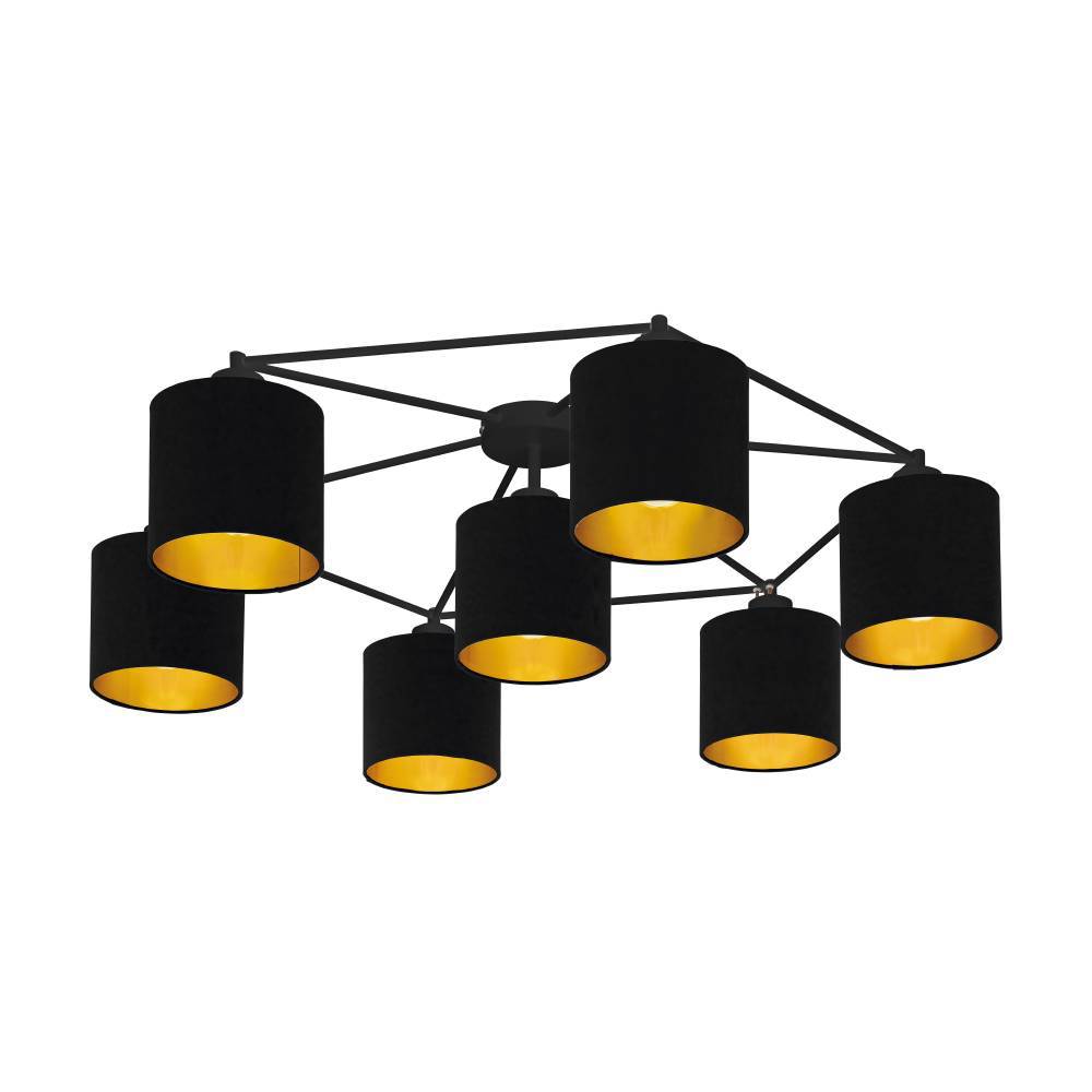 Staiti 84cm Negro plafón De Eglo - Su robusta construcción y su llamativo diseño hacen de esta lámpara un elemento central de su interior y un tema de conversación para todos los invitados.