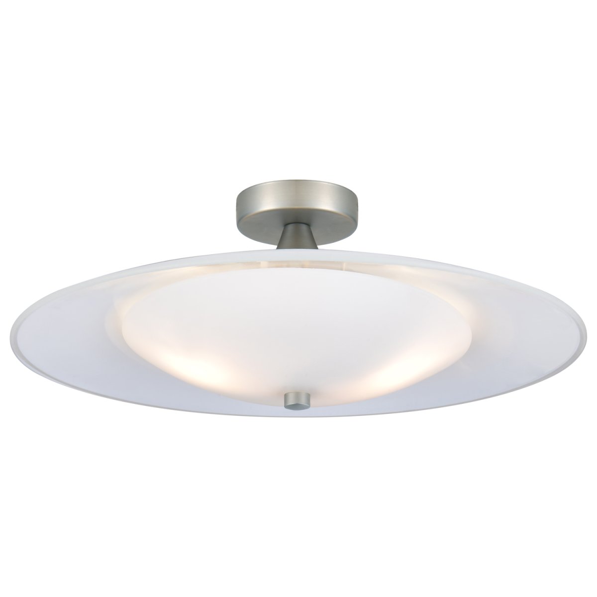 Imagen ampliada de Baroni Ø46 Aluminio plafón De Halo Design - Las pantallas de cristal opalino combinadas con los detalles de aluminio crean un diseño atemporal.