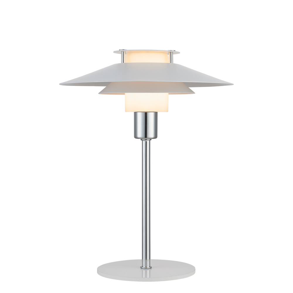 Rivoli 30cm Cromo lámpara de mesa De Halo Design - La lámpara de mesa Rivoli es una solución de iluminación elegante y sofisticada que combina un diseño moderno con materiales atemporales.