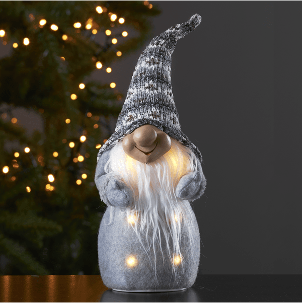 Joylight Papá Noel Gris De Star Trading - Brilla maravillosamente en el cuerpo con un brillo blanco cálido.