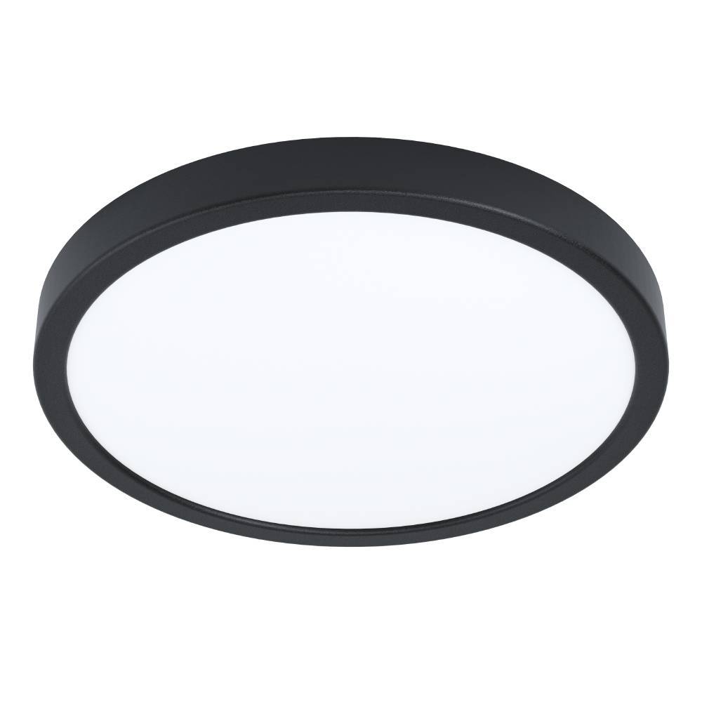 Fueva Ø28 Negro lámpara de baño De Eglo - La forma redonda y el difusor blanco difunden una luz uniforme y agradable, perfecta para iluminar estancias peque&ntilde;as y grandes.
