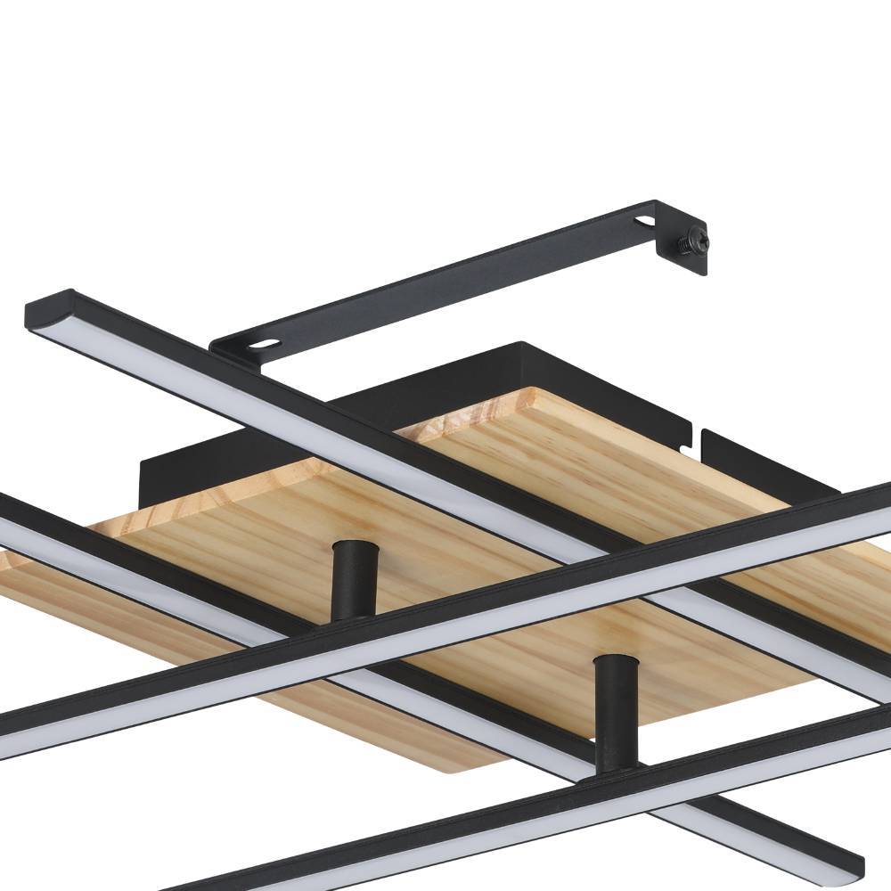 Marinello 50cm Negro plafón De Eglo - Gracias a su forma esbelta y a sus luces LED integradas, encaja perfectamente en salones y pasillos, donde aporta un toque moderno a la vez que emite una luz clara y agradable.