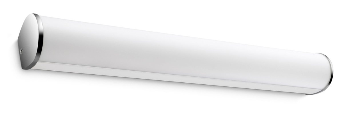 Fit 48cm Cromo lámpara de baño De Philips - El difusor de luz de pl&aacute;stico difunde una hermosa luz LED blanca c&aacute;lida en el ba&ntilde;o.
