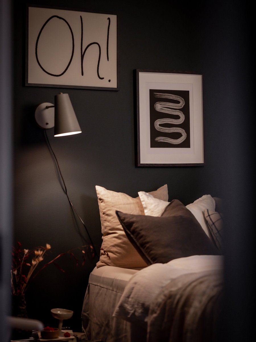 Cornet 26cm Beige lámpara de pared De PR Home - Cable de plástico negro de 1,4 m de largo.