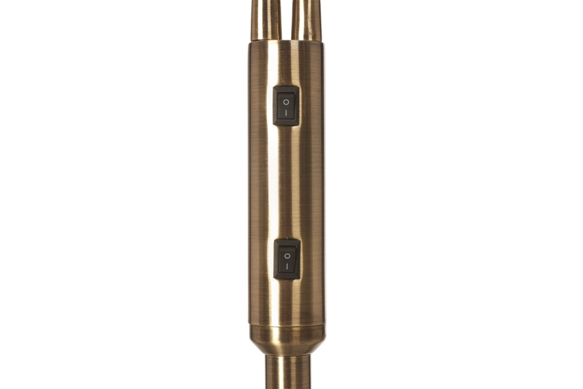 Duett Antigüedad lámpara de pie De Cottex - La lámpara de pie Duett es una solución de iluminación elegante y funcional con dos brazos móviles e interruptores de encendido separados para cada pantalla.