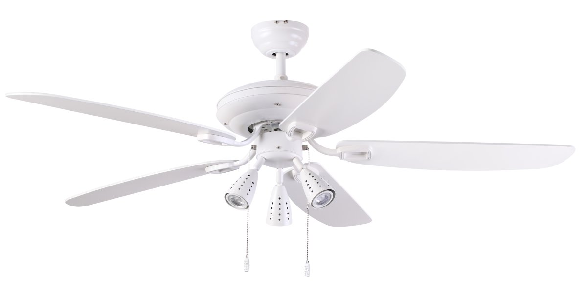 Orion Ø132 Blanco De Texa Design - Hay dos interruptores de tiro en el ventilador que puedes usar para controlar el ventilador y la iluminaci&oacute;n.