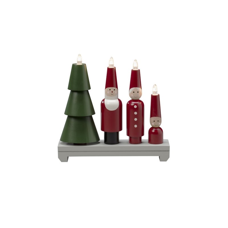 Candelabro De Adviento Papá Noel Rojo/verde De Konstsmide - Este portavelas es una excelente opci&oacute;n para quienes buscan un portavelas de Adviento con un toque divertido y personal.