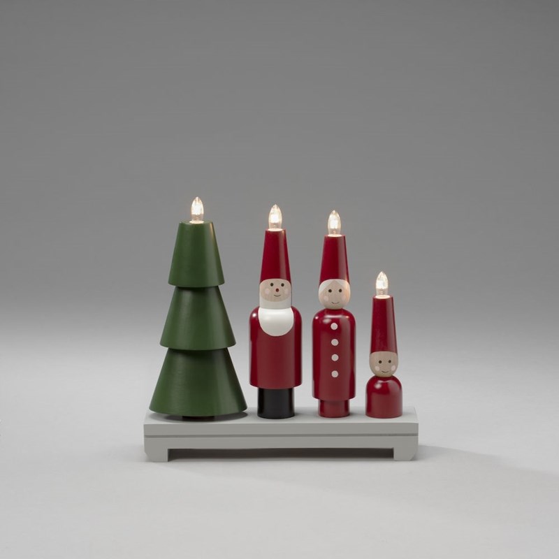Candelabro De Adviento Papá Noel Rojo/verde De Konstsmide - Este portavelas es una excelente opci&oacute;n para quienes buscan un portavelas de Adviento con un toque divertido y personal.