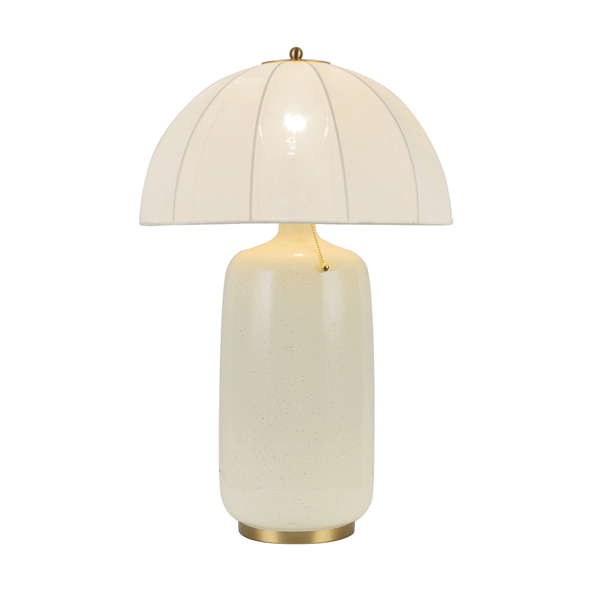 Crosby 70cm Blanco cremoso lámpara de mesa De Elstead Lighting - La tela permite el paso de la luz, creando un brillo agradable, mientras que la forma de la pantalla se convierte en un elemento decorativo.