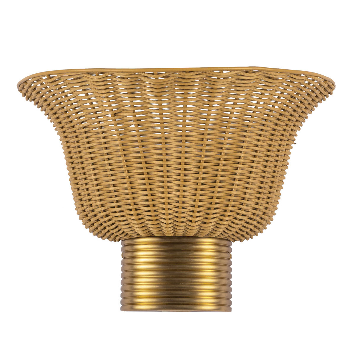 Kai 25cm Naturaleza lámpara de pared De Elstead Lighting - El rat&aacute;n abierto permite que la luz se filtre a trav&eacute;s de la pantalla, creando un juego de luces decorativo en la pared.