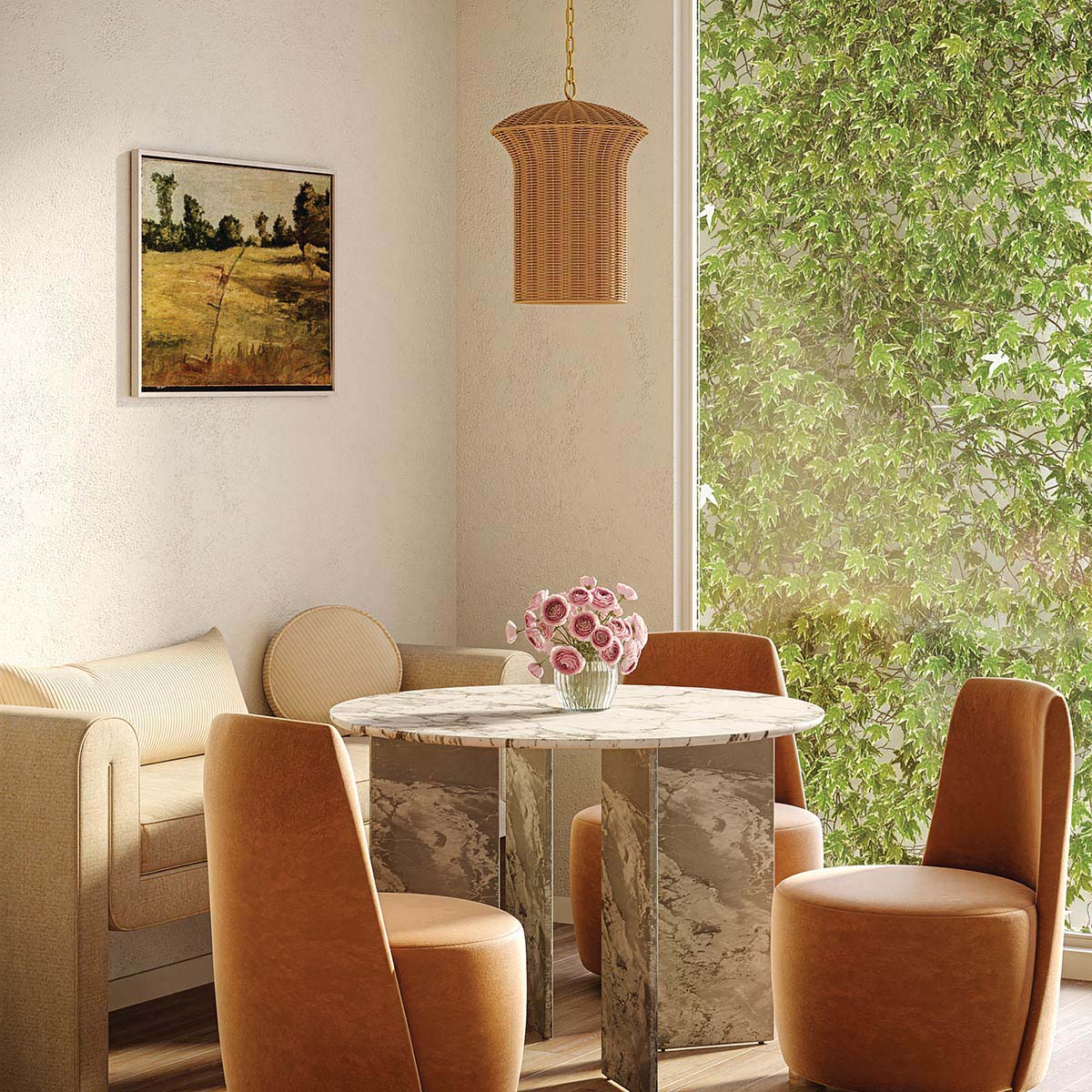 Kai Ø28 Naturaleza Lámpas de techo De Elstead Lighting - El rat&aacute;n abierto permite que la luz se filtre a trav&eacute;s de la pantalla, creando un cautivador juego de luces.