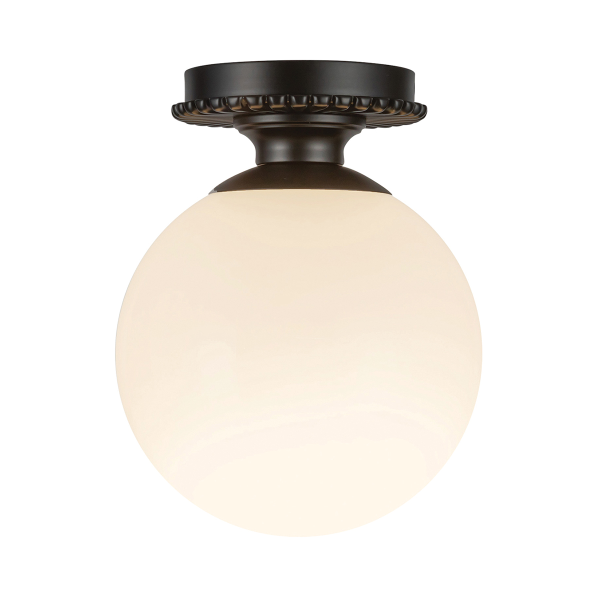 Otis Ø20 Negro lámpara de baño De Elstead Lighting - La l&aacute;mpara, de color negro mate, cuenta con una pantalla de dise&ntilde;o intrincado que le confiere un car&aacute;cter distintivo.