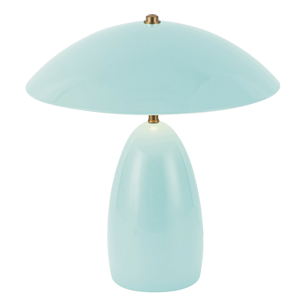 Poppy 35cm azul claro lámpara de mesa De Elstead Lighting - Poppy es una l&aacute;mpara de mesa decorativa con suaves curvas y una pantalla brillante con detalles de lat&oacute;n.